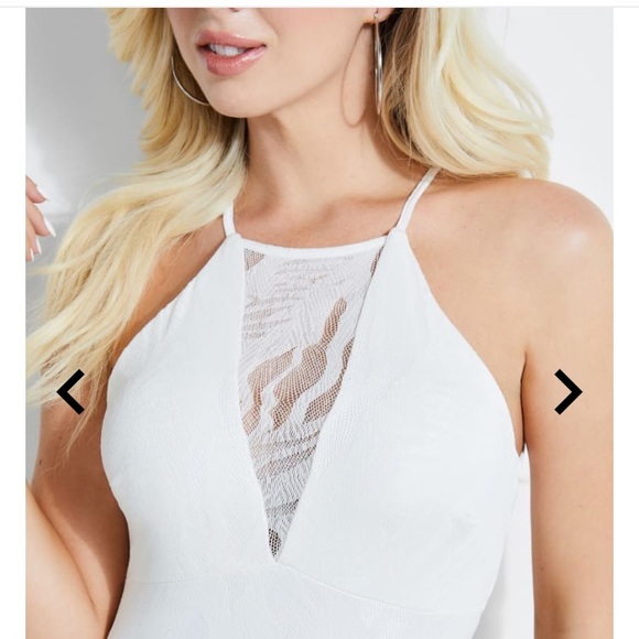 Guess Zayv sleeveless high neck lace dress small - Picture 8 of 11